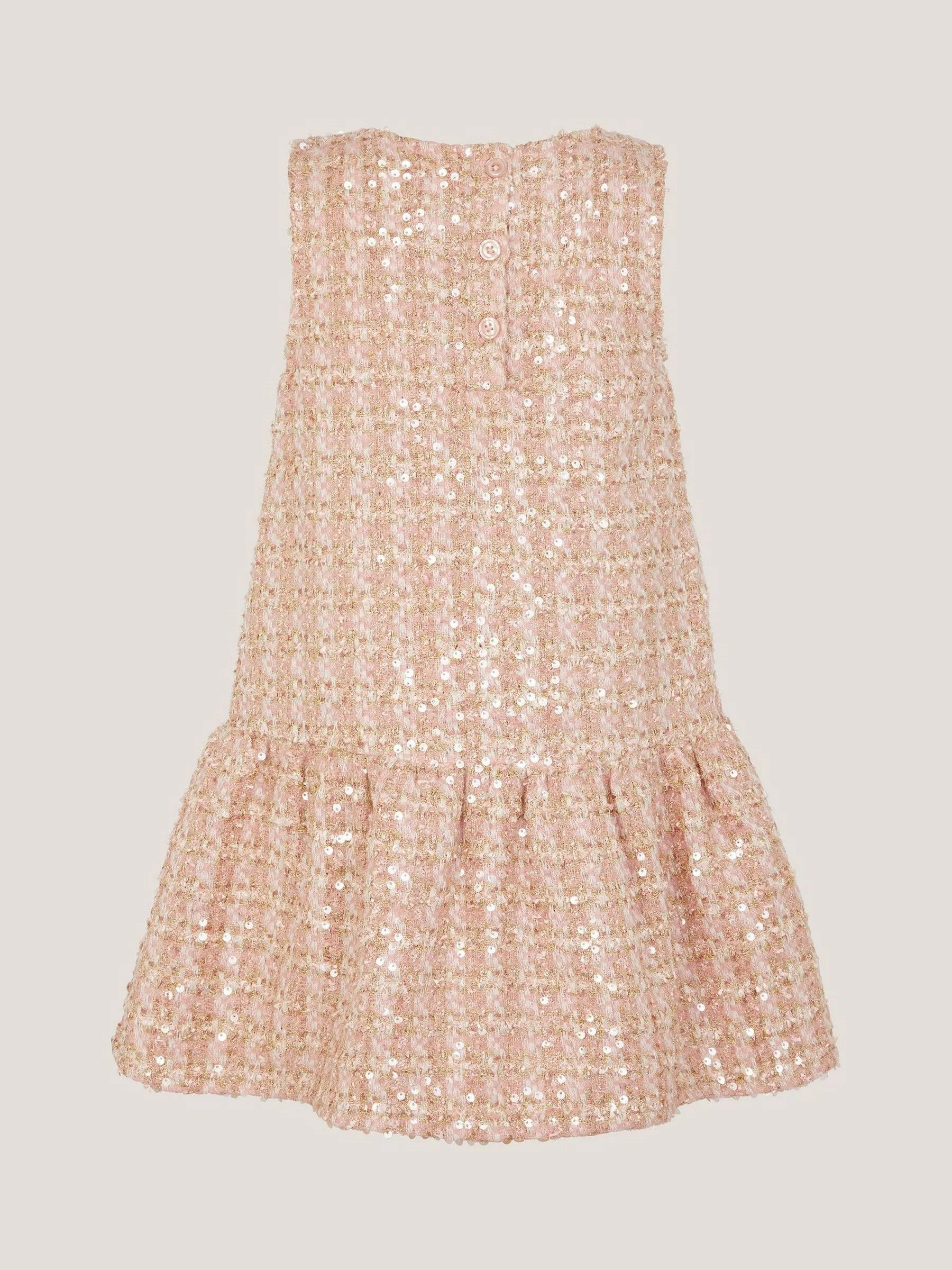 Monsoon Tweed Bow Sleeveless Pinafore Dress
