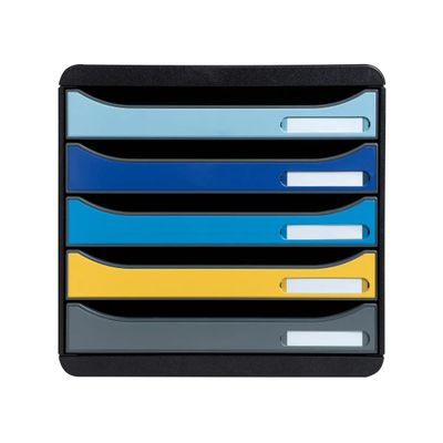 Exacompta BigBox Plus - Module de classement 5 tiroirs - bee blue