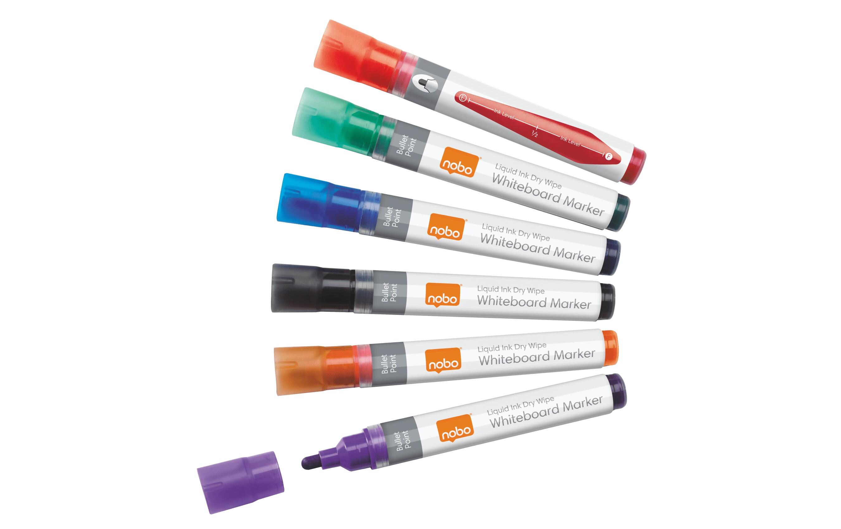 Liquid Ink Boardmarker, trocken abwischbar, 6 Stück3-in-1 Liquid Ink Boardmarker liefern auf Whiteboards, Flipcharts und OHP-Folien ein klares, farbintensives Schriftbild. Packungsinhalt: 6 trocken abwischbare Boardmarker mit 3-mm feiner Standard