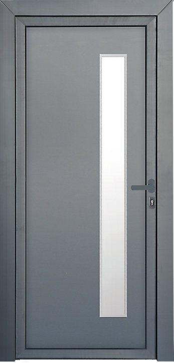 Porte d'entrée FORTIA pvc anthracite RAL 7016 Gatteo 96 x h.218 cm poussant gauche