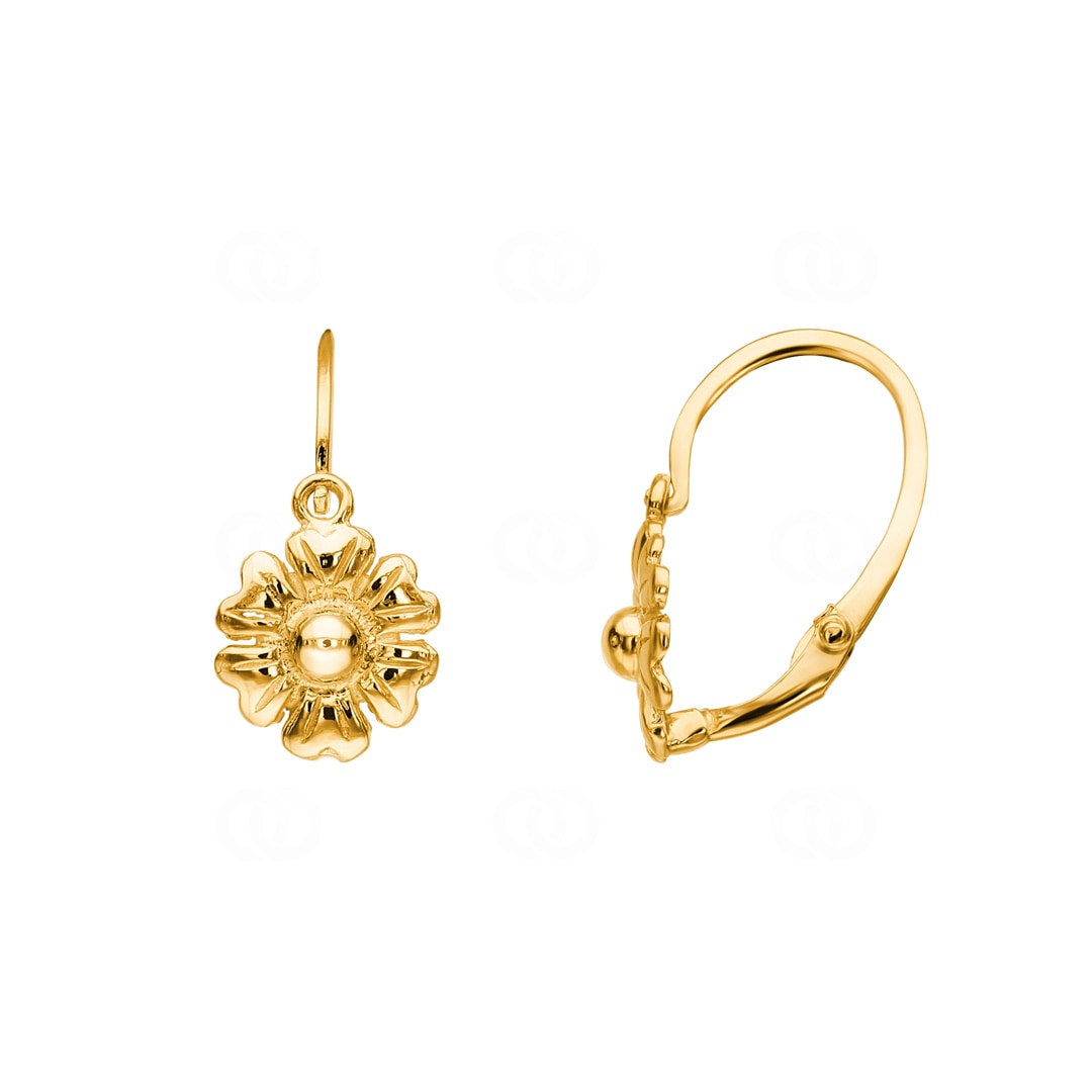 Ohrringe 750/18 K Gelbgold Blume