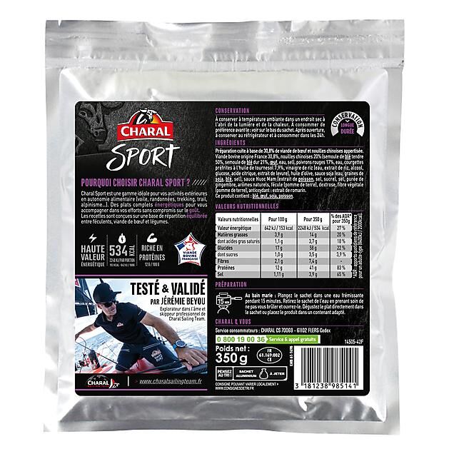 CHARAL SPORT - BOEUF TERIYAKI NOUILLES CHINOISES 350 G
