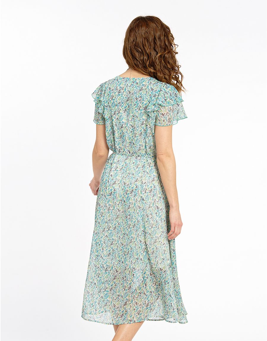 Robe longue voile verte