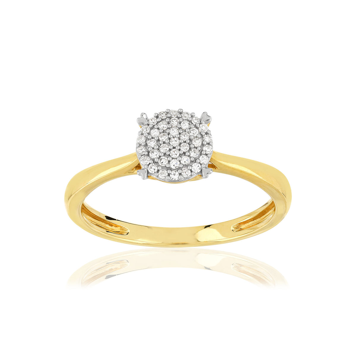 Bague or 375 2 tons diamants