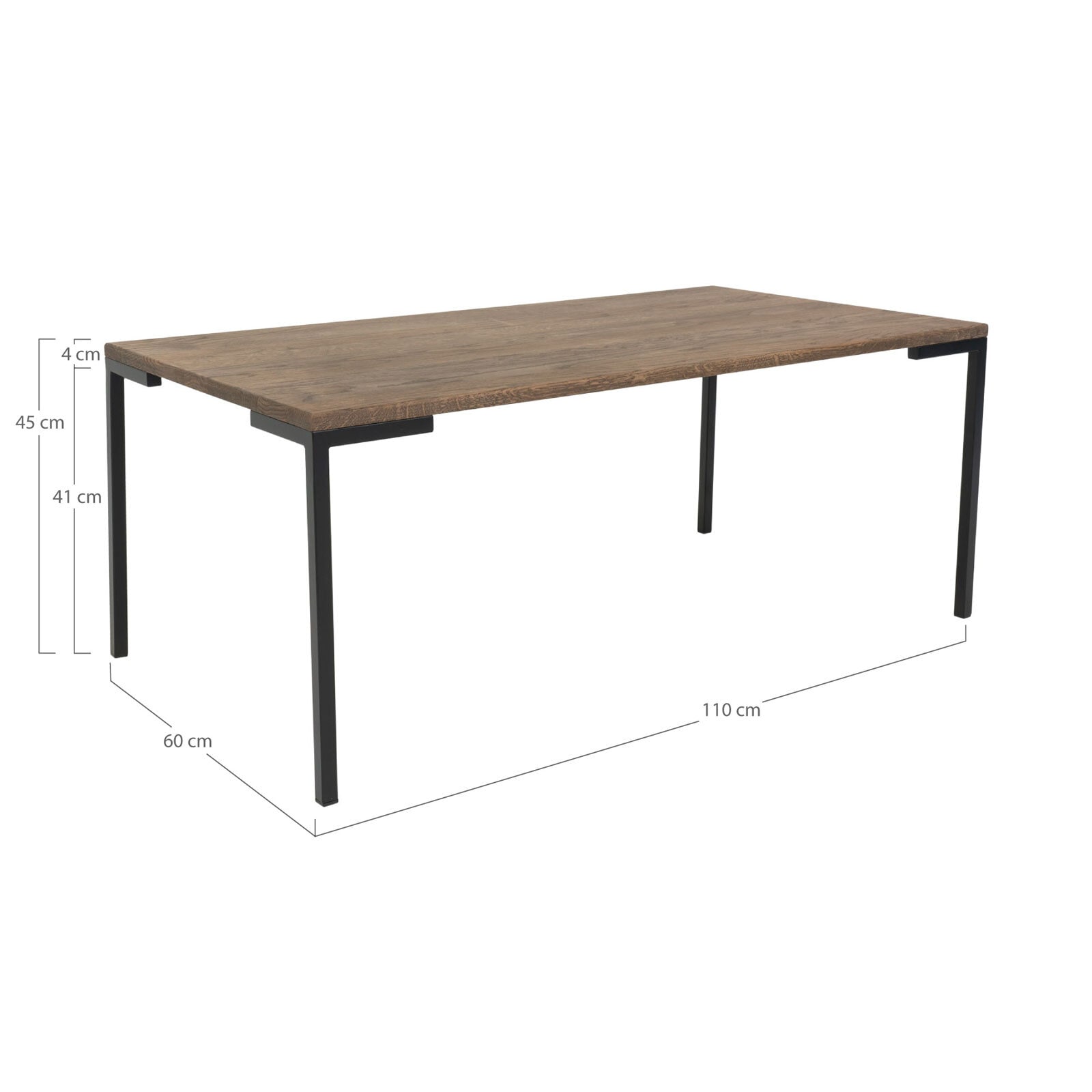 Couchtisch LUGANO 110 x 60 cm Eiche/ schwarz