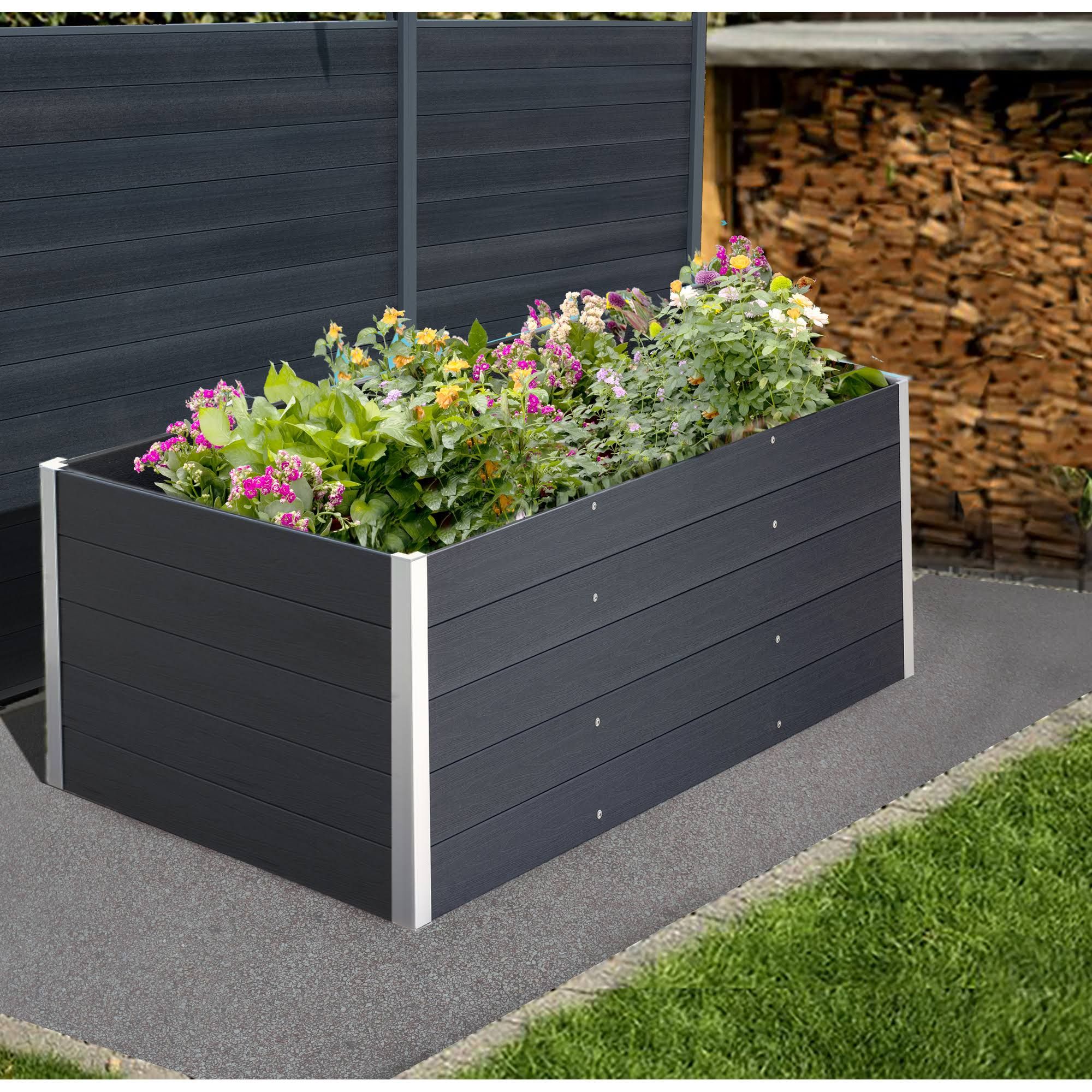 Hochbeet XL aus WPC 200 x 75 x 100 cm