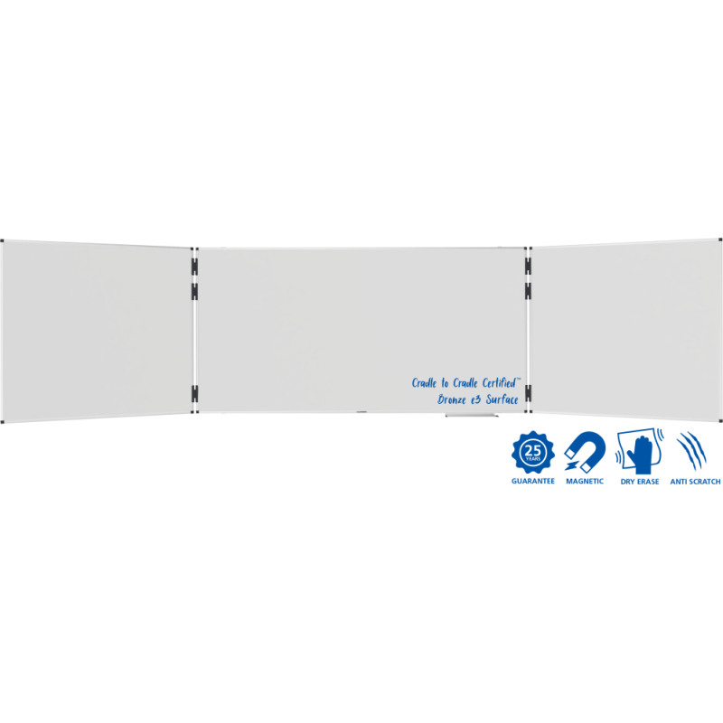 Tableau blanc triptyque émaillé UNITE PLUS 100x200cm - Legamaster