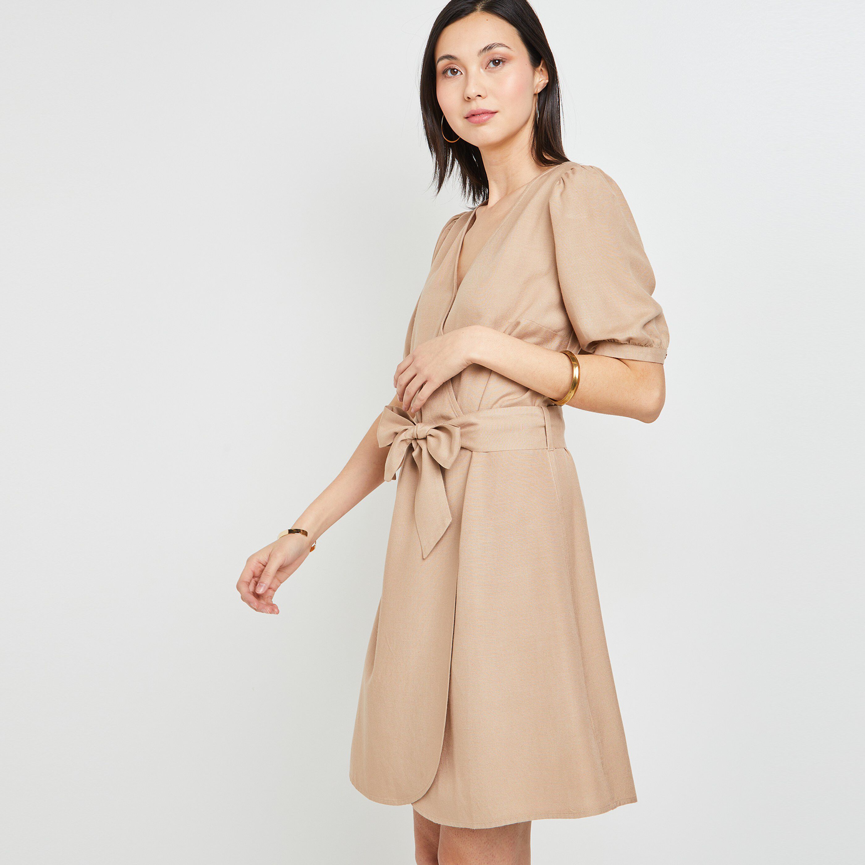 Robe cache coeur femme - BEIGE