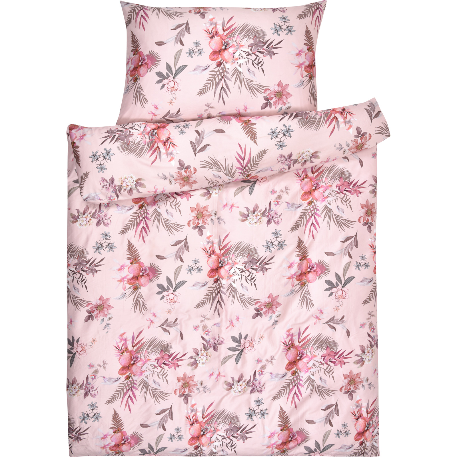 Bettwäsche mit Blumenmuster nude 160x210 65x100 Bettanzug Nord