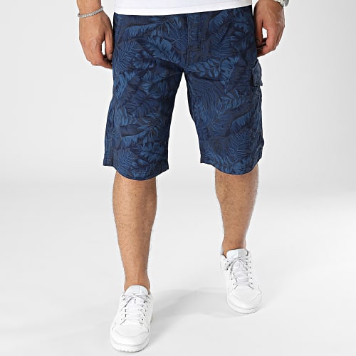 Short Cargo Bleu Marine Floral