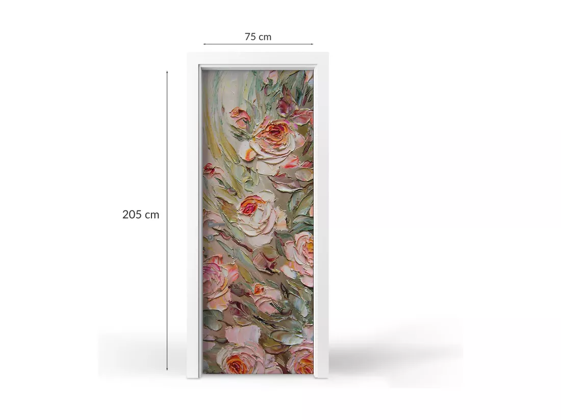 Stickers de porte autocollants - Bouquet de roses 75x205 cm