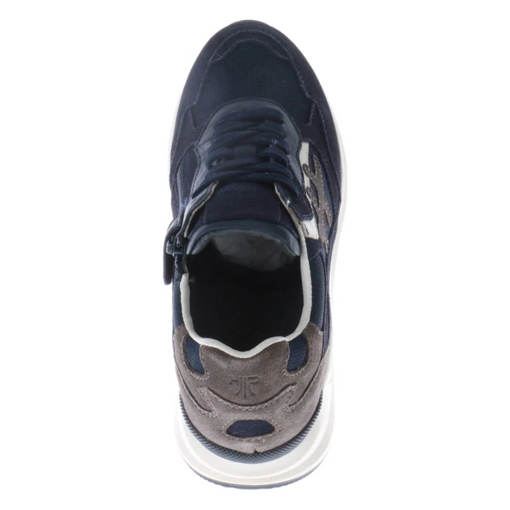 Hip suède sneakers donkerblauw multi
