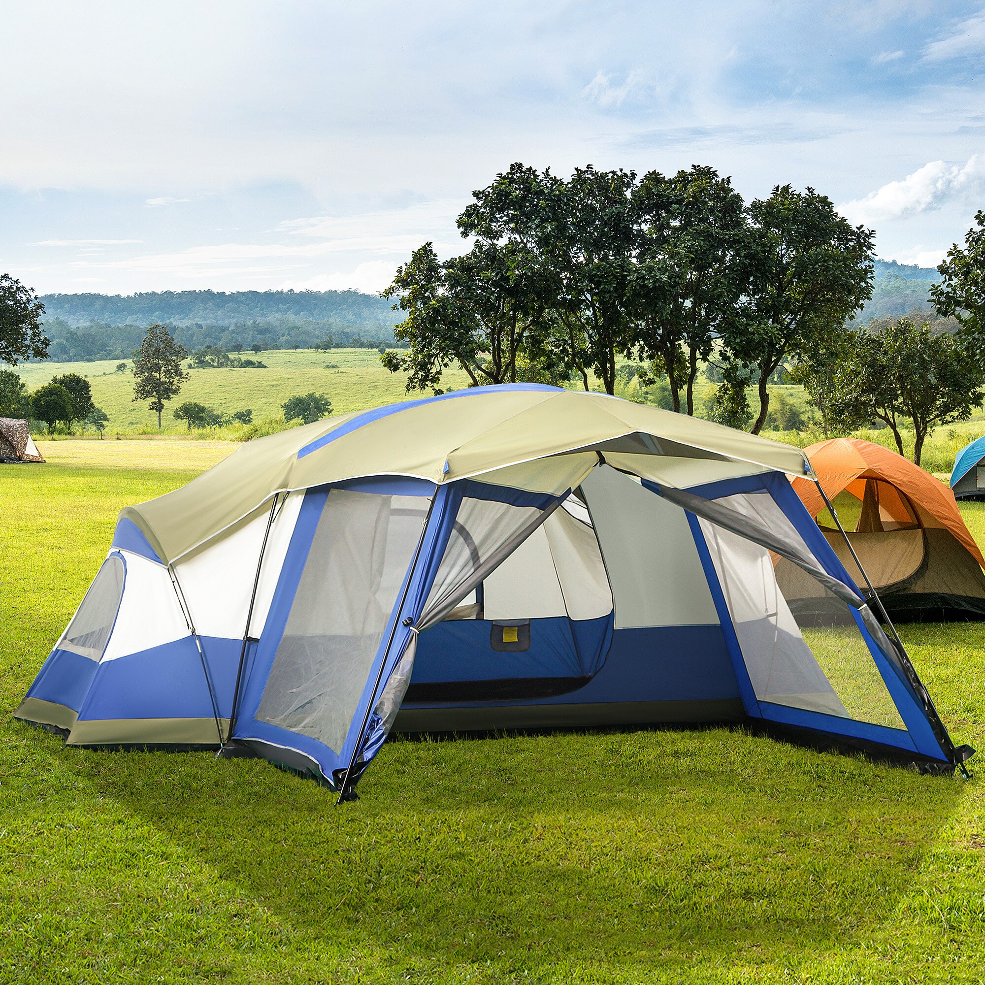 Outsunny Zelt mit 2 Tragetaschen bunt 518L x 487B x 237H cm