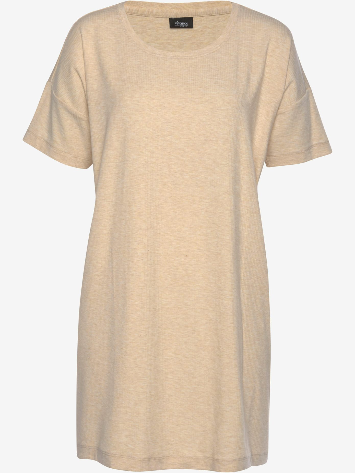 T-shirt de nuit court en qualité côtelée douce