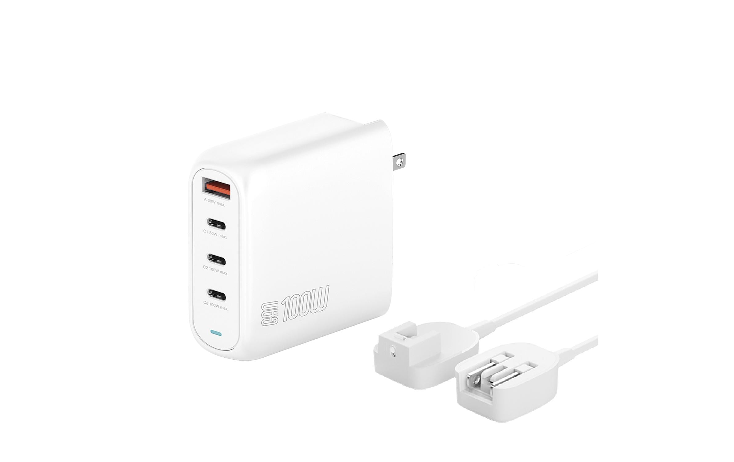 Ladegerät GaN Flex Pro 100W 3 USB-C+1 USB-A Travel EditionLadegerät GaN Flex Pro 100W 3 USB-C+1 USB-A, weiss, Travel Edition, GaN-Technologie
