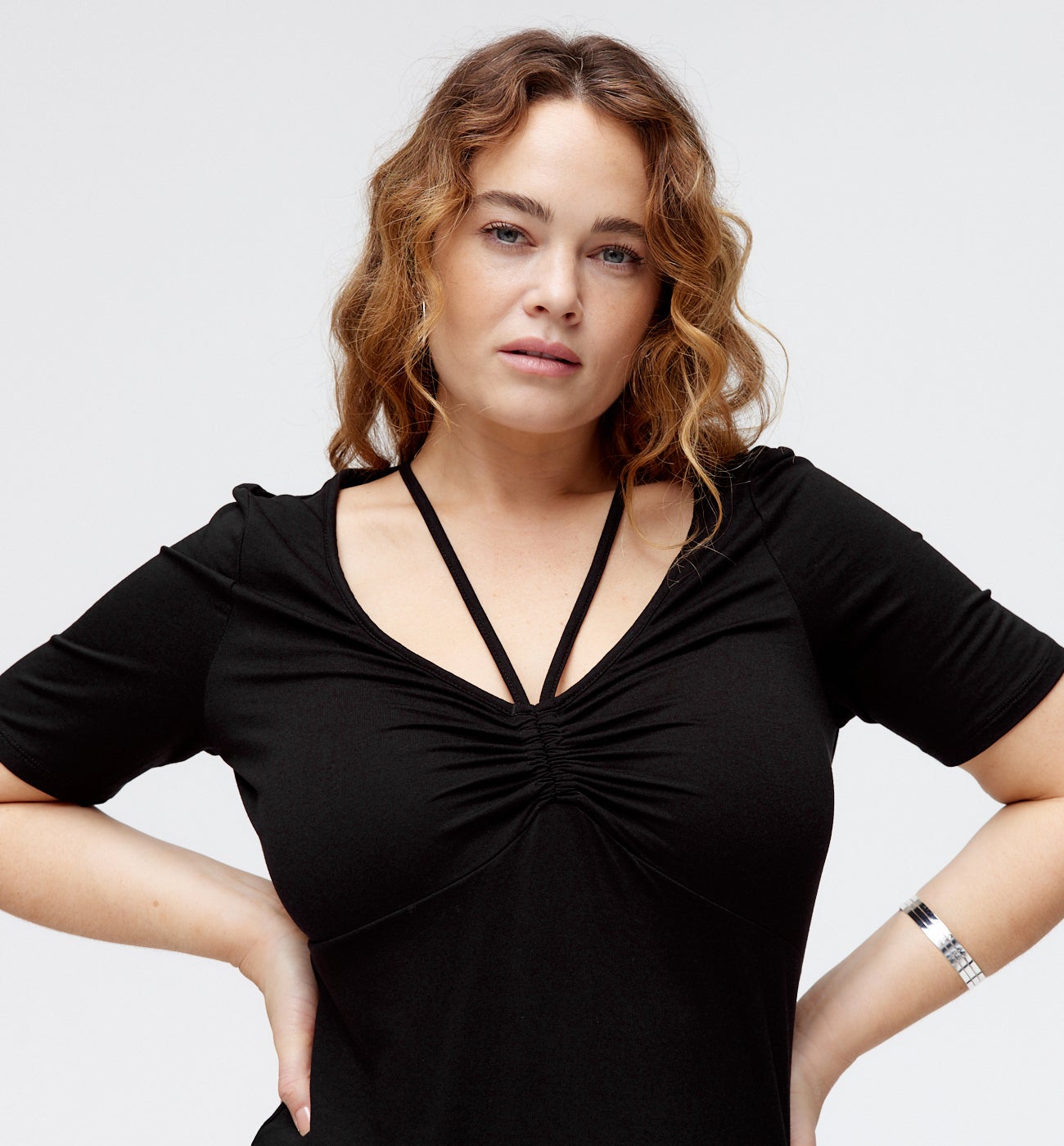 Robe longue en jersey - Noir