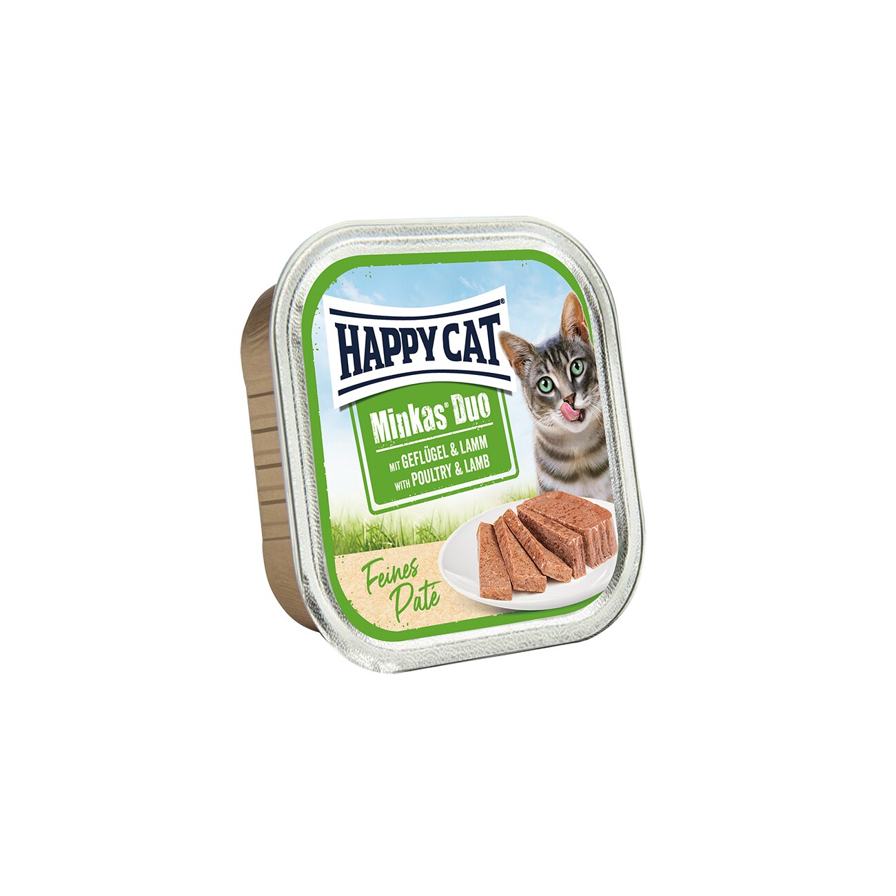 HAPPY CAT Minkas Duo Nassfutter Katze Adult, Geflügel & Lamm, Paté 16x100 g