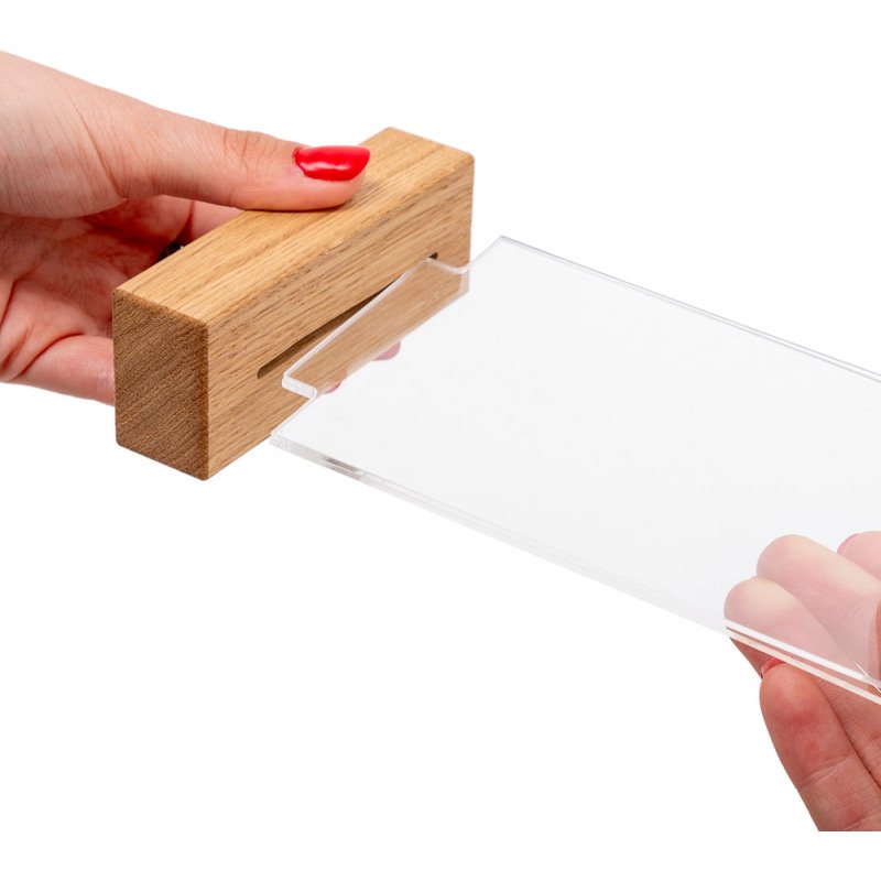 Support de menu en bois en T