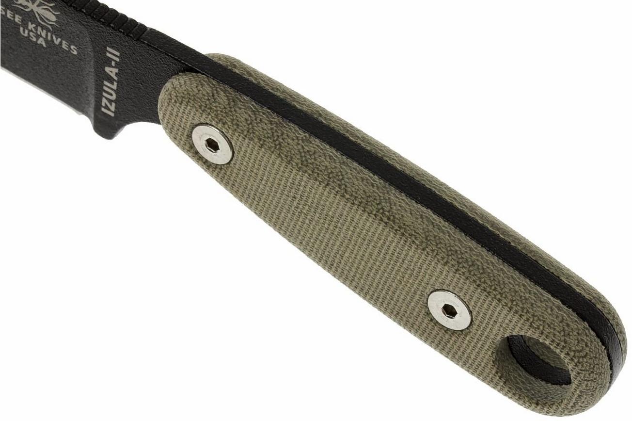 ESEE Izula II black IZULA-II-B survivalmes met zwarte schede   riemclip