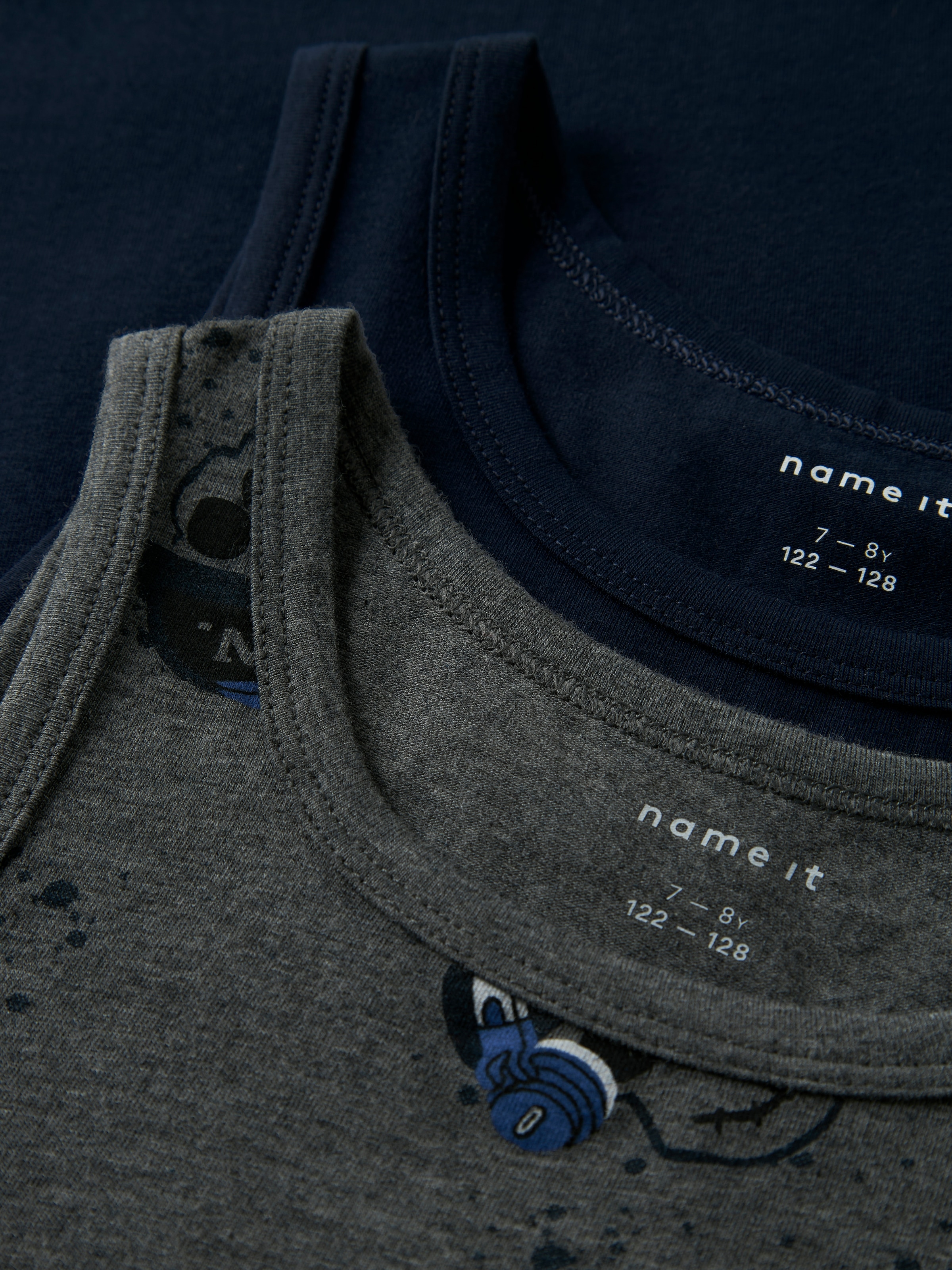 Name It Unterhemd »NKMTANK TOP 2P DARK GREY MEL SKULL NOOS«, 2 Stk.