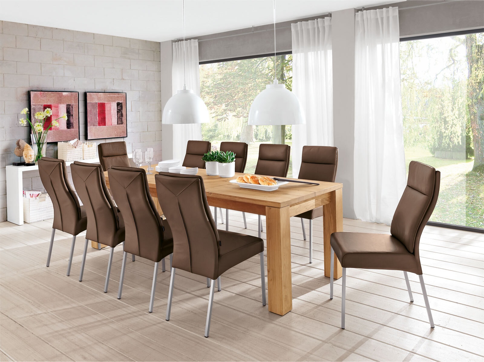 CASAVANTI Esszimmerstuhl LONDON II 2er Set Leder dunkelbraun
