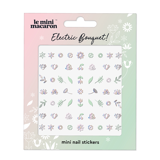 Le Mini Macaron Mini Nail Art Stickers, Electric Bouquet
