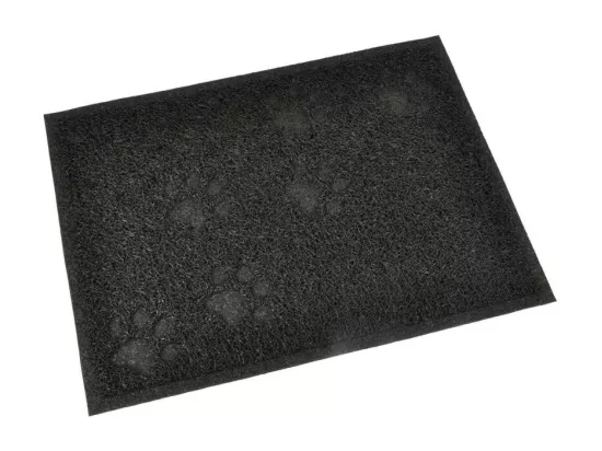 Tapis de litière rectange à motifs pattes - Noir - L 40 x l 30 cm