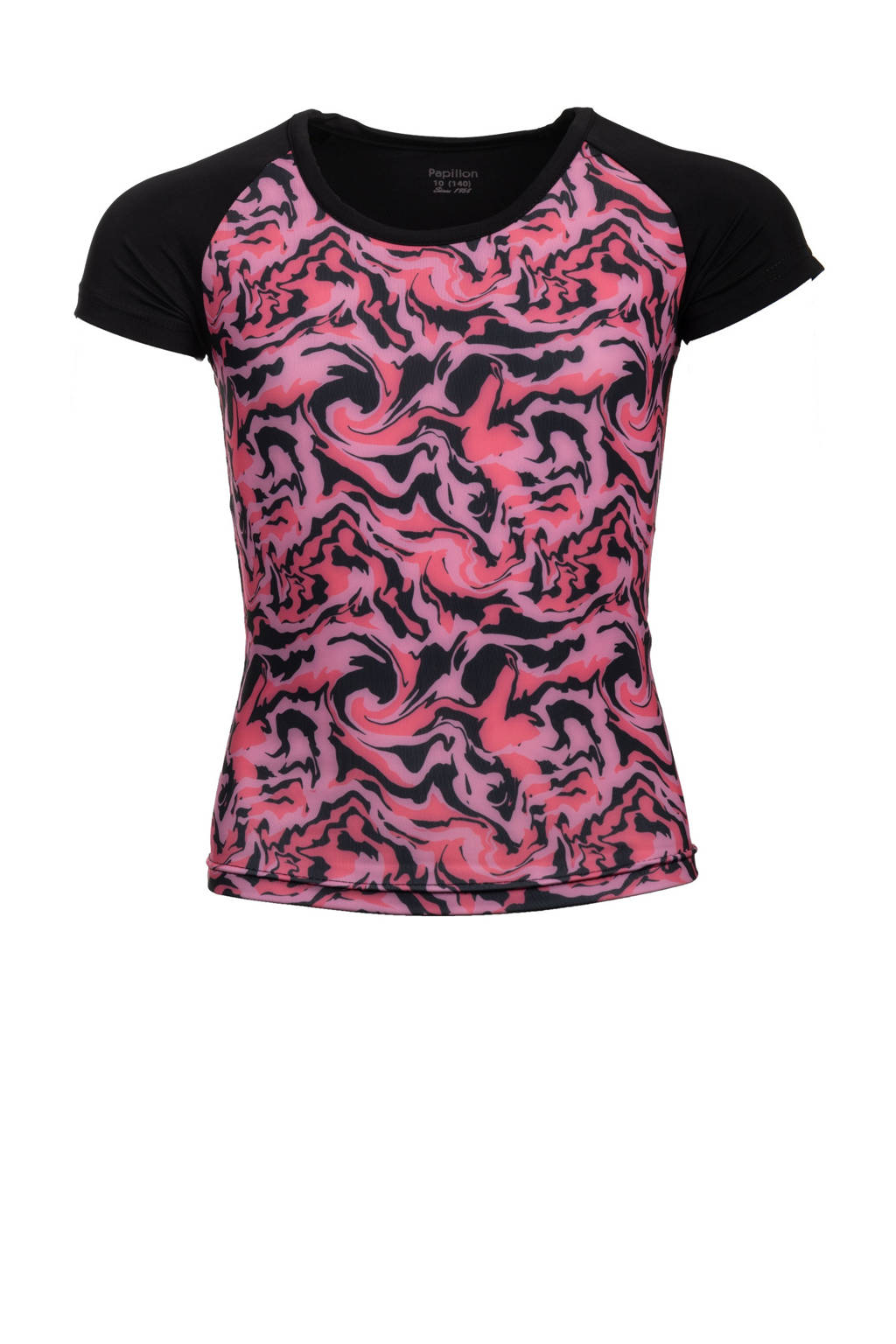 Papillon sportshirt zwart/roze