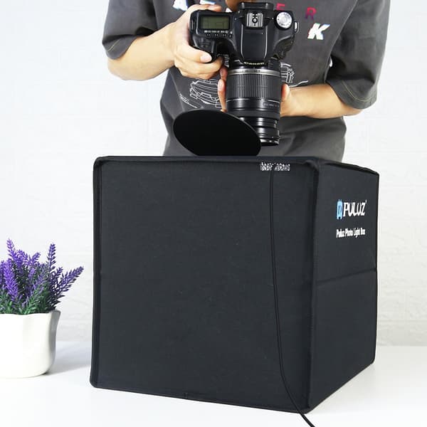 30 cm fotostudio med LED-ring for profesjonelle produktbilder