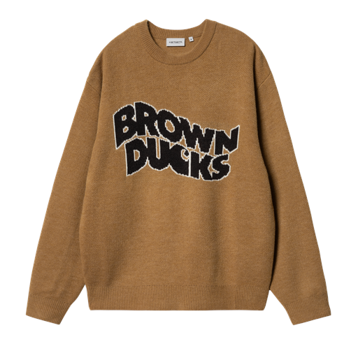 Carhartt WIP Brown Ducks Sweater, Hamilton Brown, XL