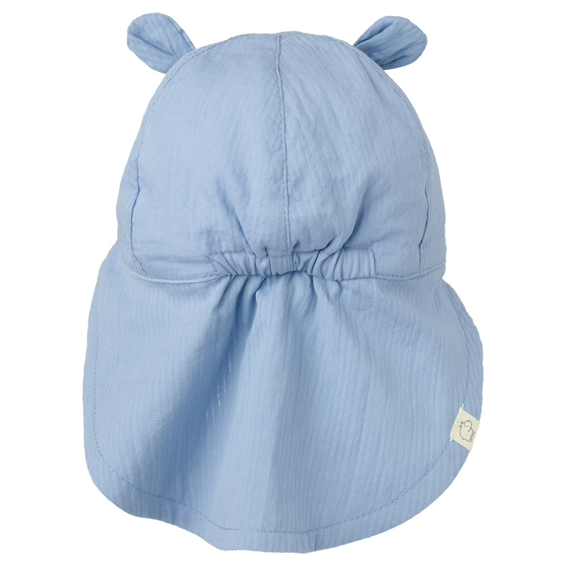 Topomini Baby Nackenkappe mit Ohren-Applikation blau