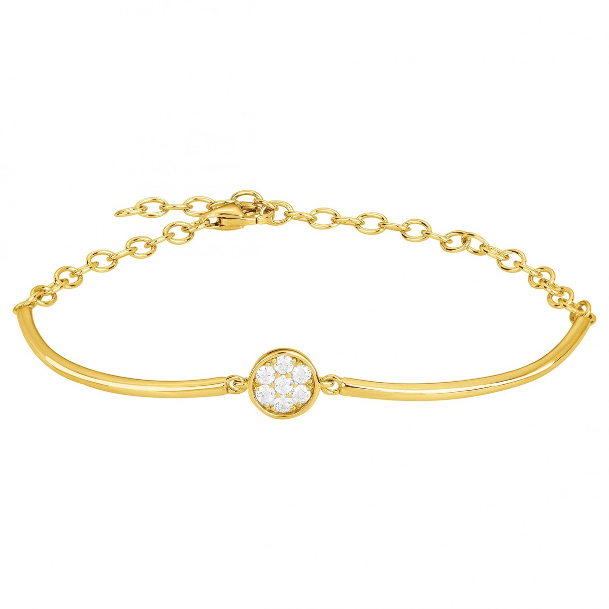 Bracelet en Plaqué Or avec oxyde de zirconium blanc