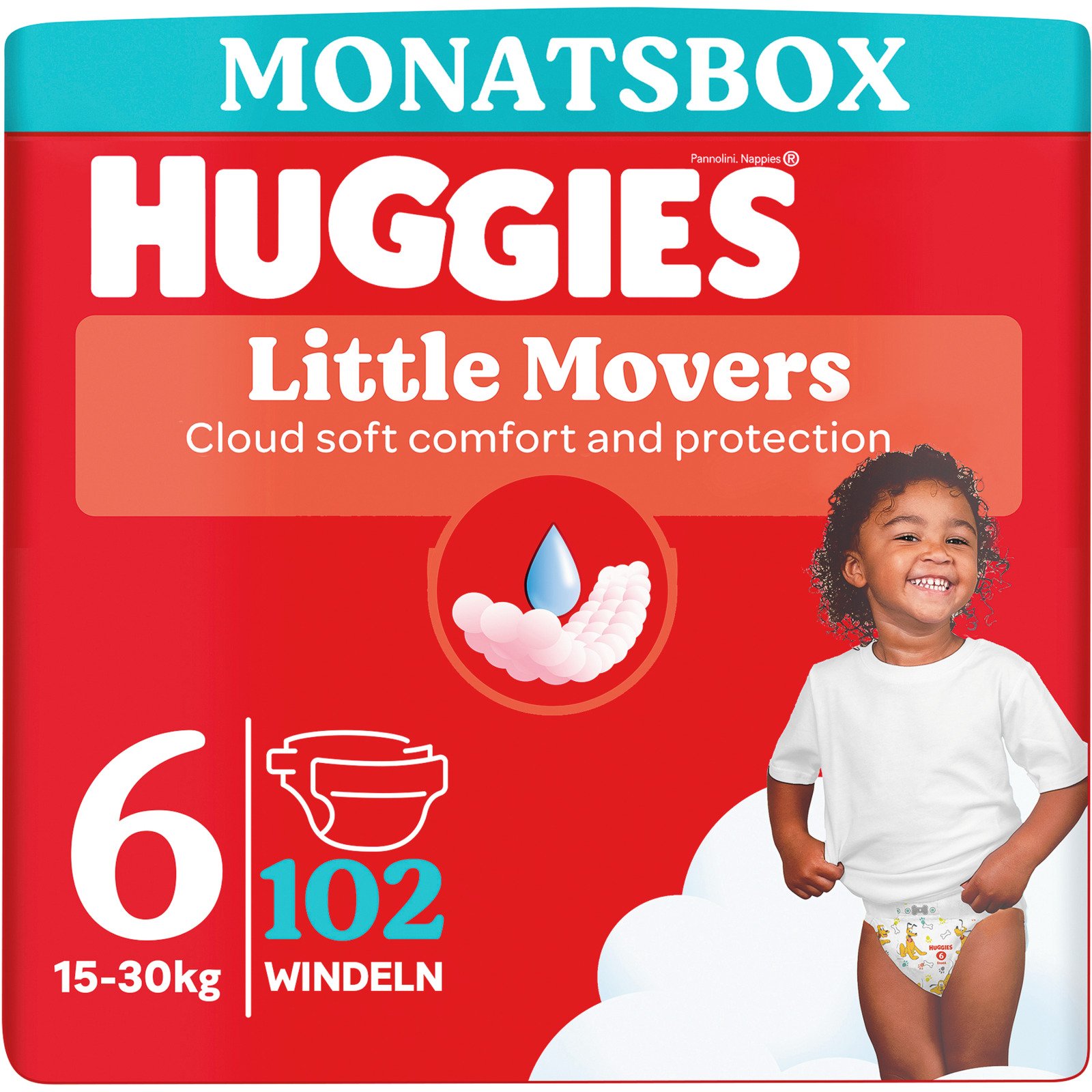 Huggies Little Movers Grösse 6, 15-30 kg, Monatsbox