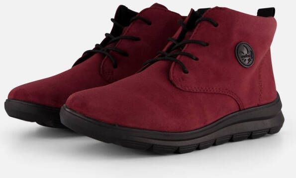 Rieker gevoerde nubuck veterboots bordeauxrood
