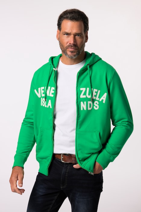 Hoodie-Jacke, Sweat, Badges, Kapuze, bis 8 XL