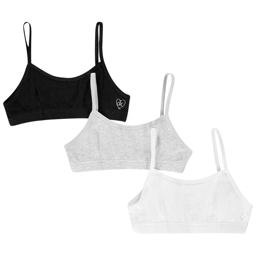 Lot de 3 brassières unies pour fille