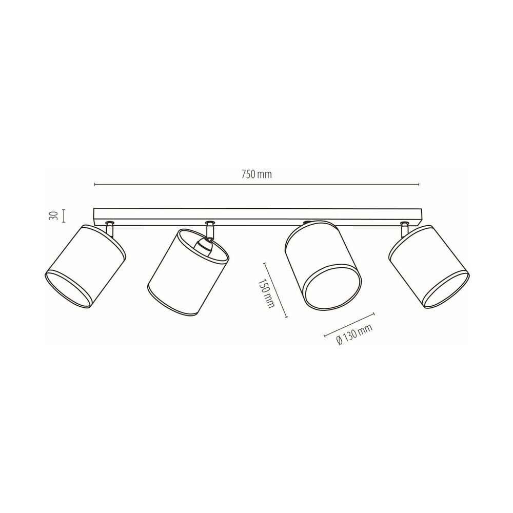 TAKLAMPE BRITOP BOHO 4XE27 25W OLJET EIK