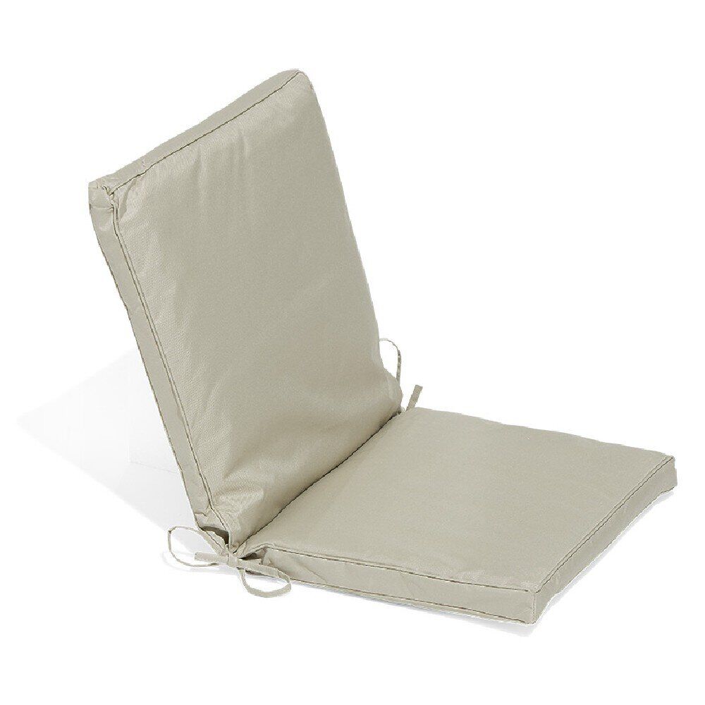 Coussin de fauteuil carré taupe fixation nouette