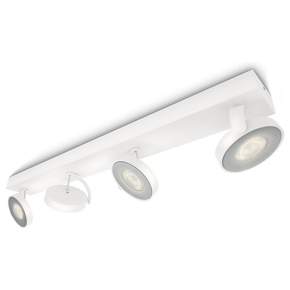 Tijdloze myLiving Clockwork plafondspot in wit, warme gloed, 4-lichts, dimbaar