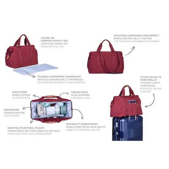 Sac à langer Mommy Bag Signature   Urban bordeaux        de               Childhome