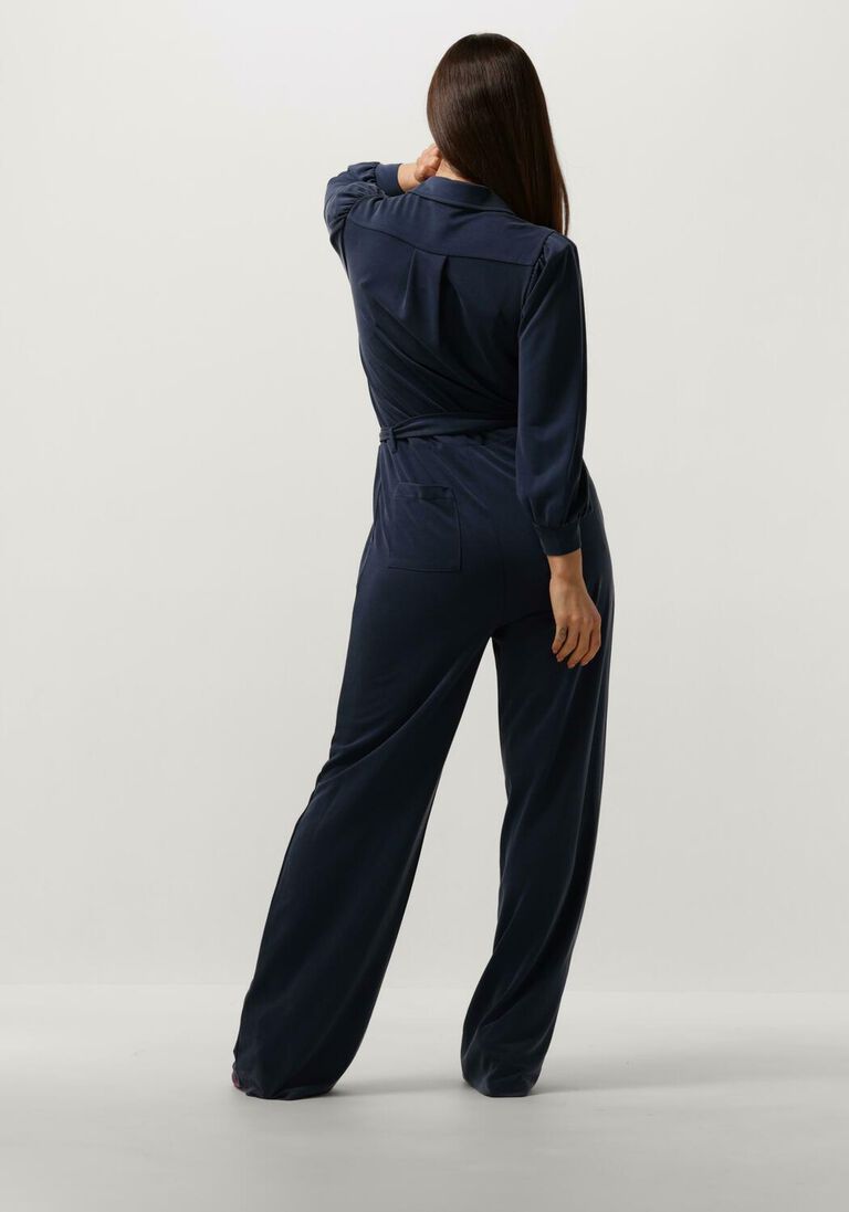 SUMMUM donkerblauwe summum jumpsuit jumpsuit washed modal pique
