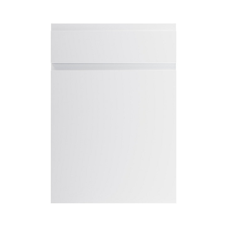 Façade de cuisine 1 porte et 1 tiroir Garcinia gris clair brillant l. 50 cm x H. 72 cm GoodHome