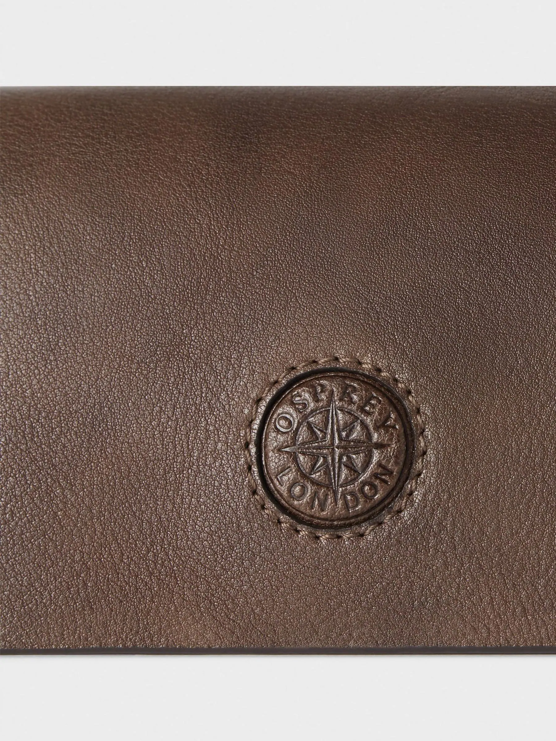 Osprey London Tan The Compass Leather Glasses Case