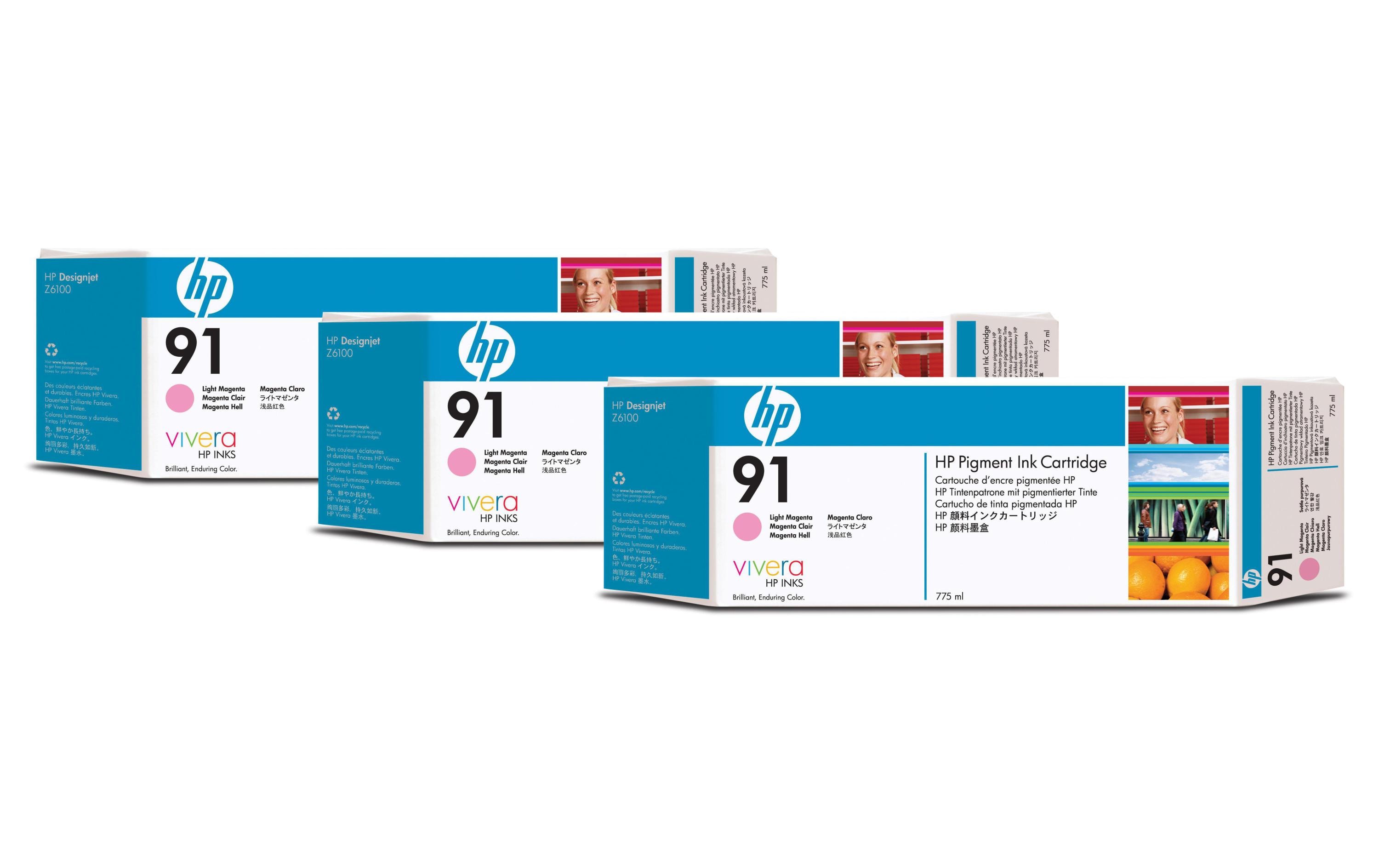 Tinte Nr. 91 (C9487A) Light Magenta (3er-Pack)<br>Druckerpatrone