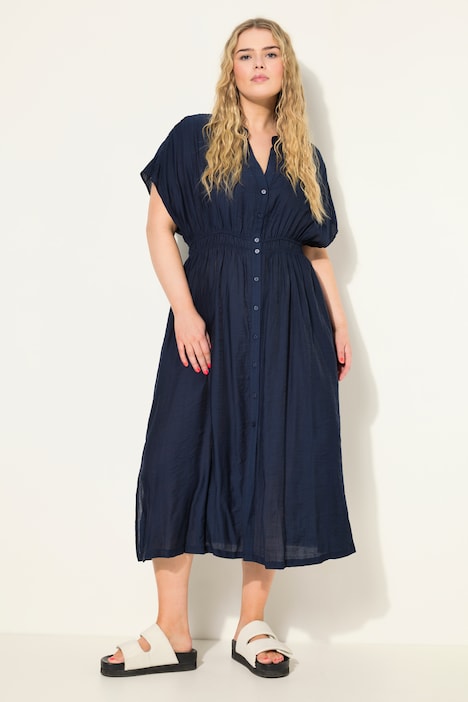 Midikleid, A-Line, Knopfleiste