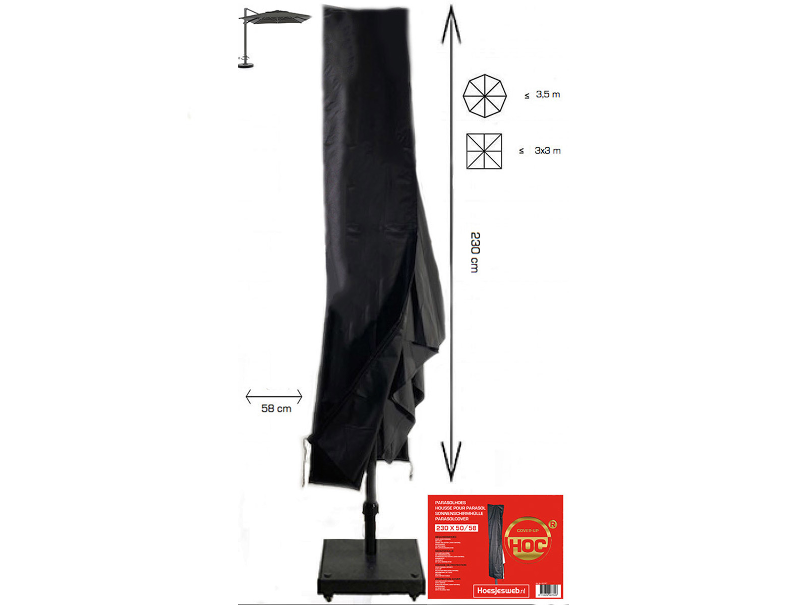 CUHOC Red Label 230x50x58 Parasolhoes