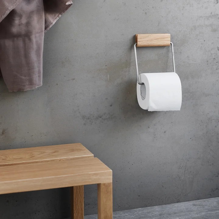 Moebe - Toilettenpapierhalter, Eiche geölt / Stahl