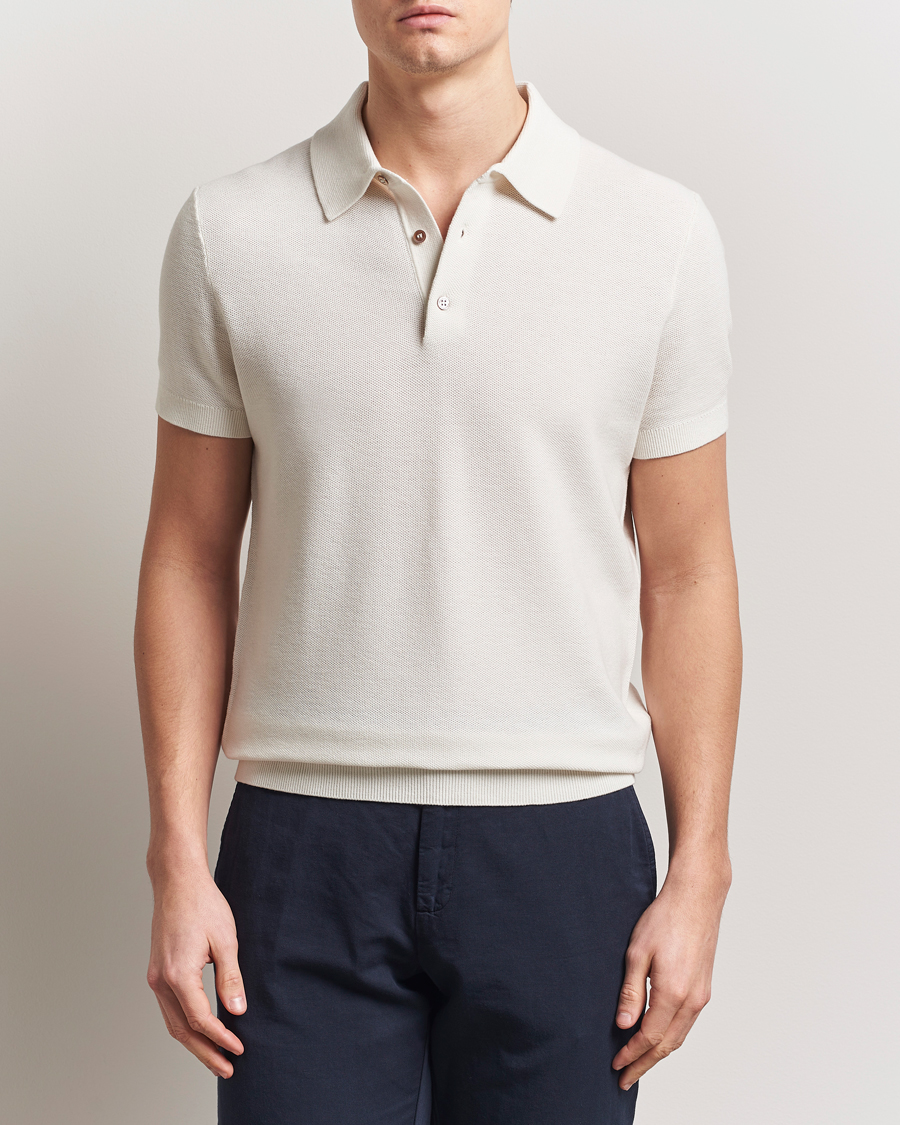 Morris Walter Knitted Polo Off White