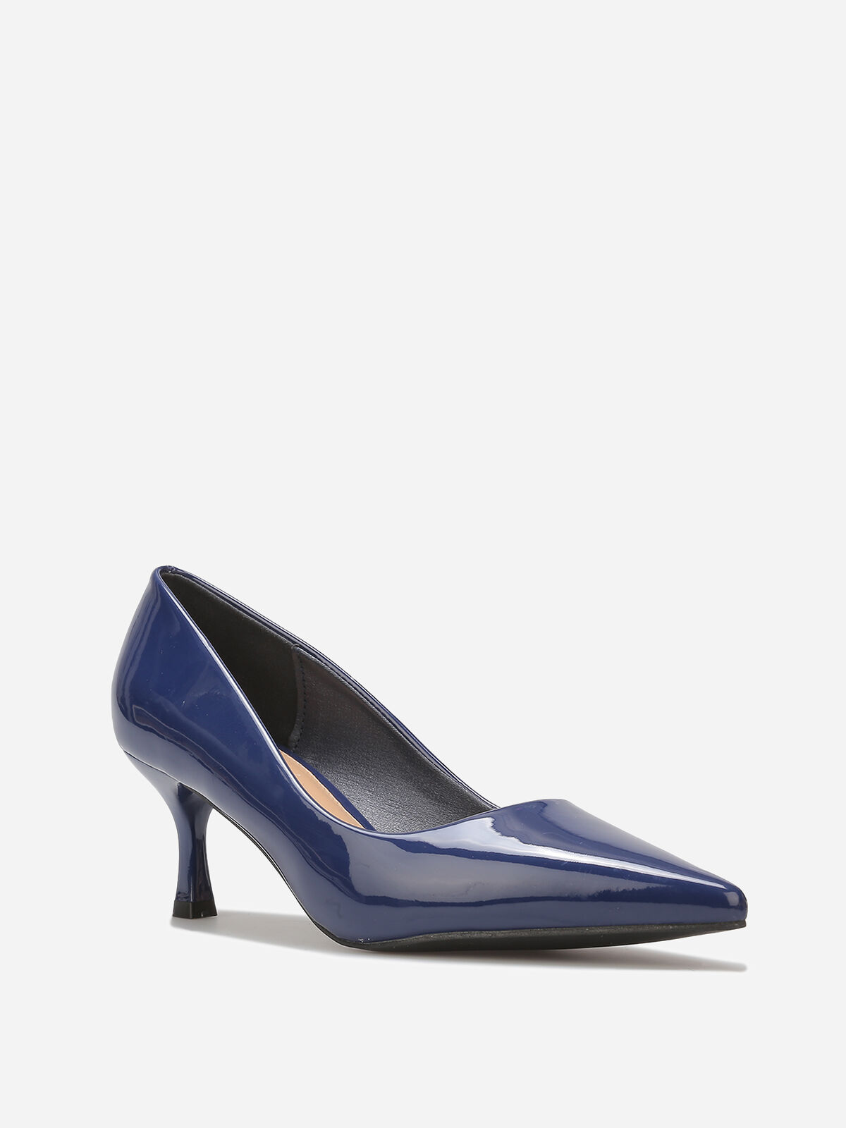 Escarpins pointus à petit talon- Bleu