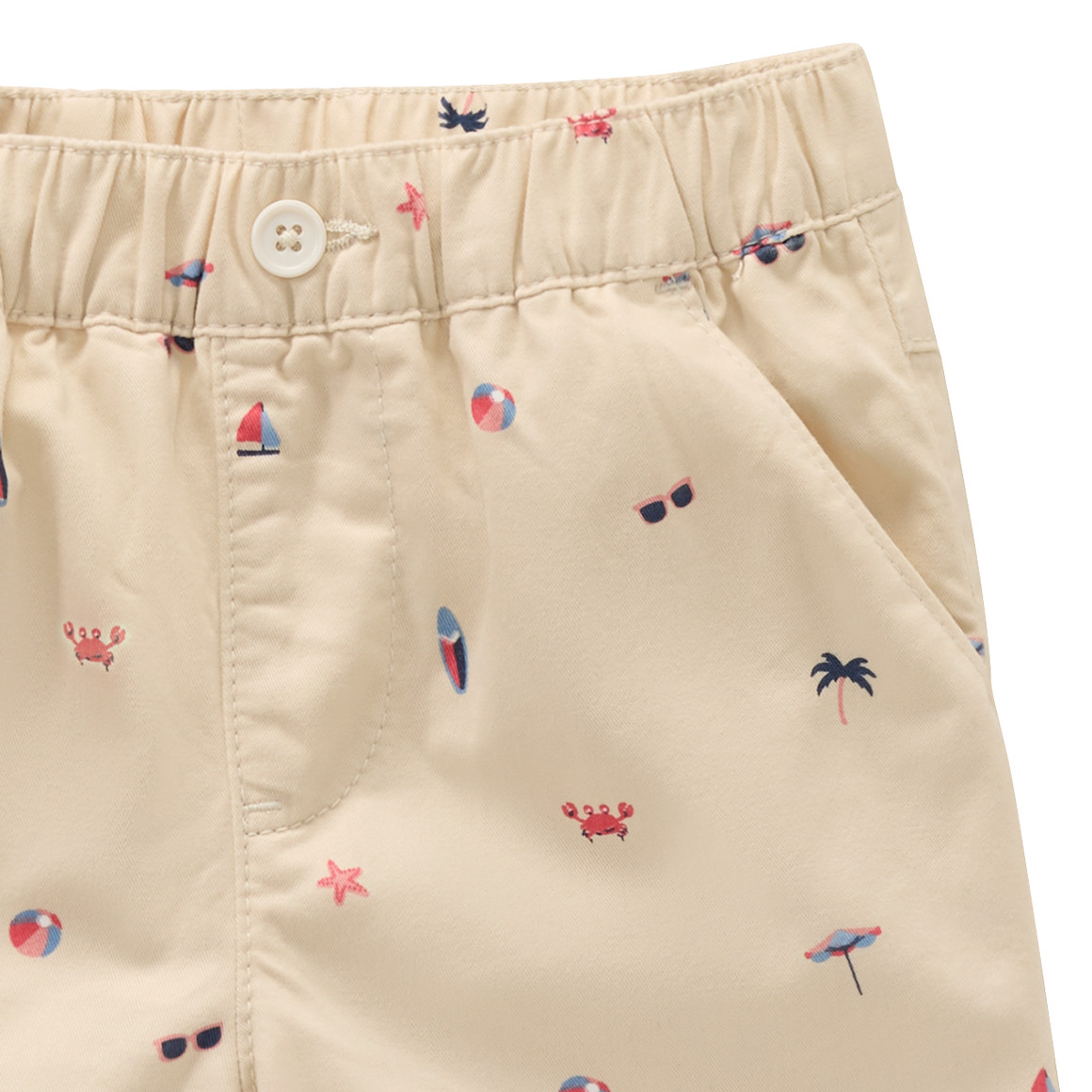 Topolino Jungen Bermuda-Shorts mit Strand-Motiven beige